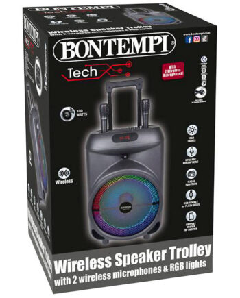 Bontempi Højtaler    Mikrofoner Lys 87 Cm Trådløs Trolley
