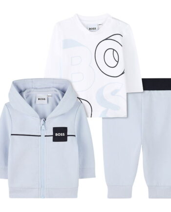 Boss Gaveæske Sweatsæt Bluse Lysebå Hvid    Print