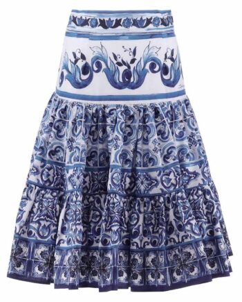 Dolce   Gabbana Nederdel Blu Mediterraneo Hvid    Blå