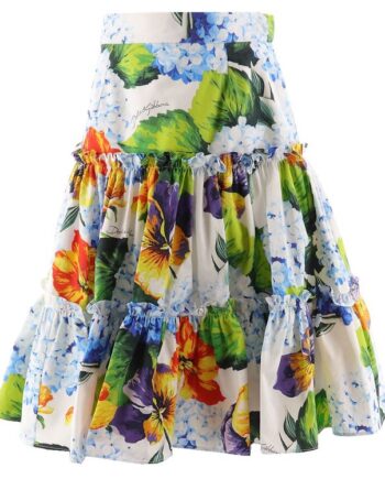 Dolce   Gabbana Nederdel Renaissance Hvid Multifarvet    Blo