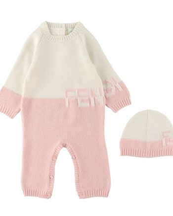 Fendi Heldragt Hue Uld Hvid Rosa