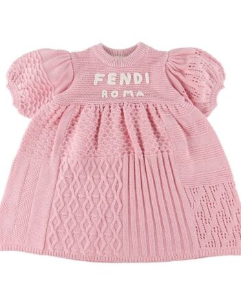Fendi Kjole Bomuld Uld Rosa    Tekst