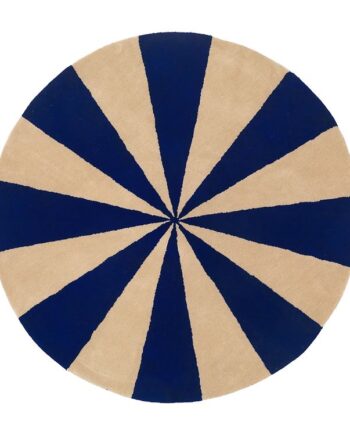 Ferm Living Gulvtæppe Uld  : 130 Cm Blå Hvid