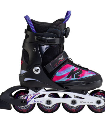 K2 Rulleskøjter Charm Boa Alu Sort Rose Blå Inliner
