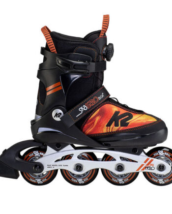 K2 Rulleskøjter Hero Boa Alu Sort Rød Orange Inliner