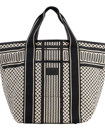 Lala Berlin Shopper East West Heritage Stripe Black
