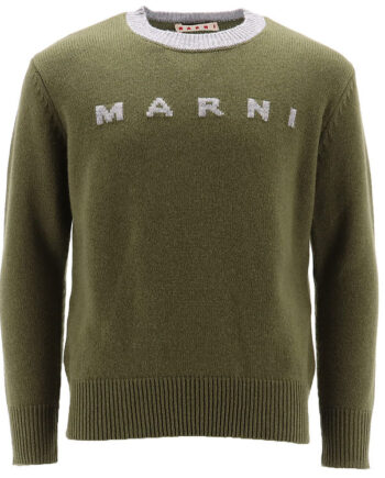 Marni Bluse Uld Deep Lichen Green