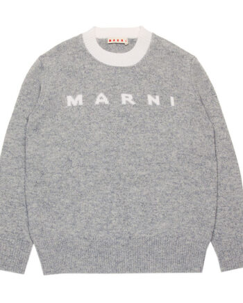 Marni Bluse Uld Gråmeleret    Hvid