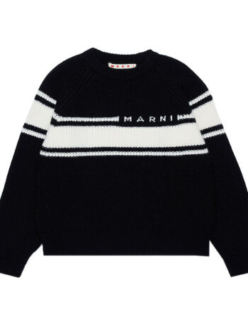 Marni Bluse Uld Sort    Hvid