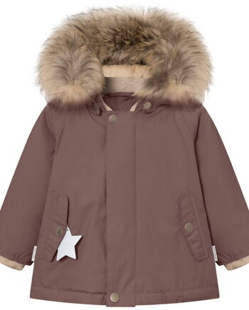 Mini   Ture Vinterjakke Matwally Fleece Fur Peppercorn Plum