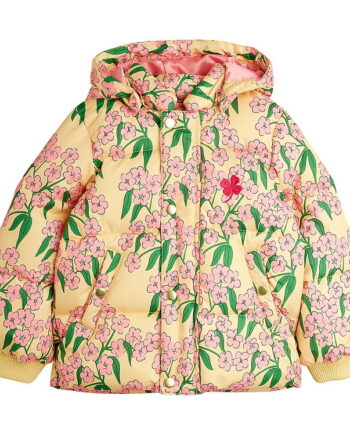 Mini Rodini Dynejakke Alpine Flowers Gul