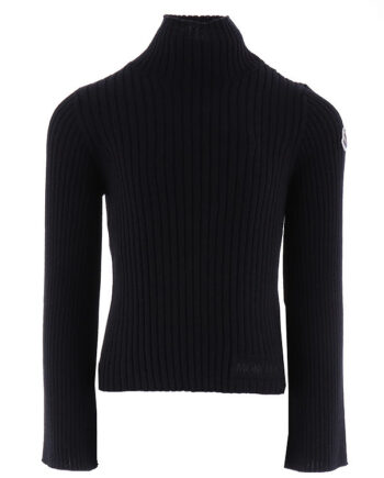 Moncler Bluse    Rullekrave Akryl Uld Rib Sort