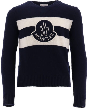 Moncler Bluse Uld Navy    Hvid