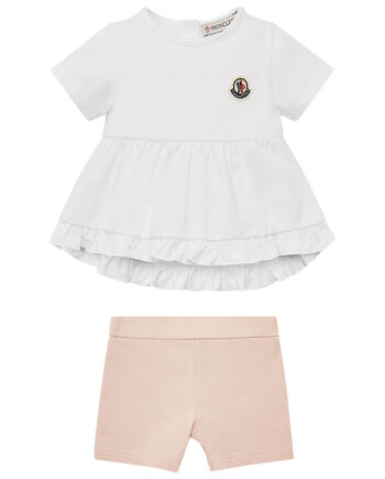 Moncler Sæt  -shirt Shorts Hvid Rosa