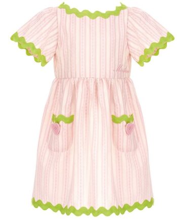 Moschino Kjole Rosastribet Neongrøn