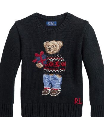 Polo Ralph Lauren Bluse Strik Holiday Sort    Bamse
