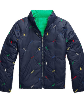 Polo Ralph Lauren Dynejakke Vendbar Grøn Navy    Logoer