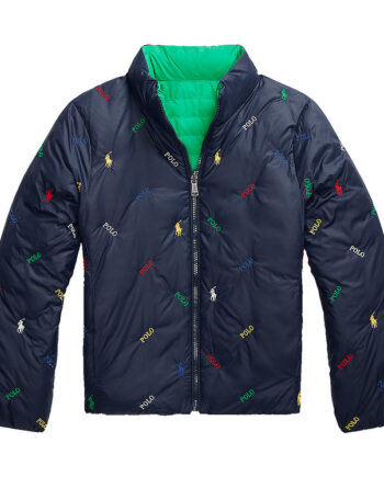 Polo Ralph Lauren Dynejakke Vendbar Grøn Navy    Logoer