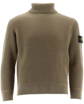 Stone Island Bluse    Rullekrave Uld Sage
