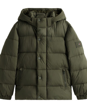 Tommy Hilfiger Dynejakke Matt And Shine Pewter Green
