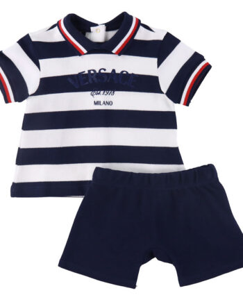 Versace Polo Shorts Navy Hvidstribet