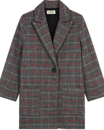 Zadig   Voltaire Frakke Akryl Uld Gråternet    Rød