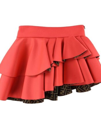 Fendi Nederdel Neopren Rød Brun    Allover Logo