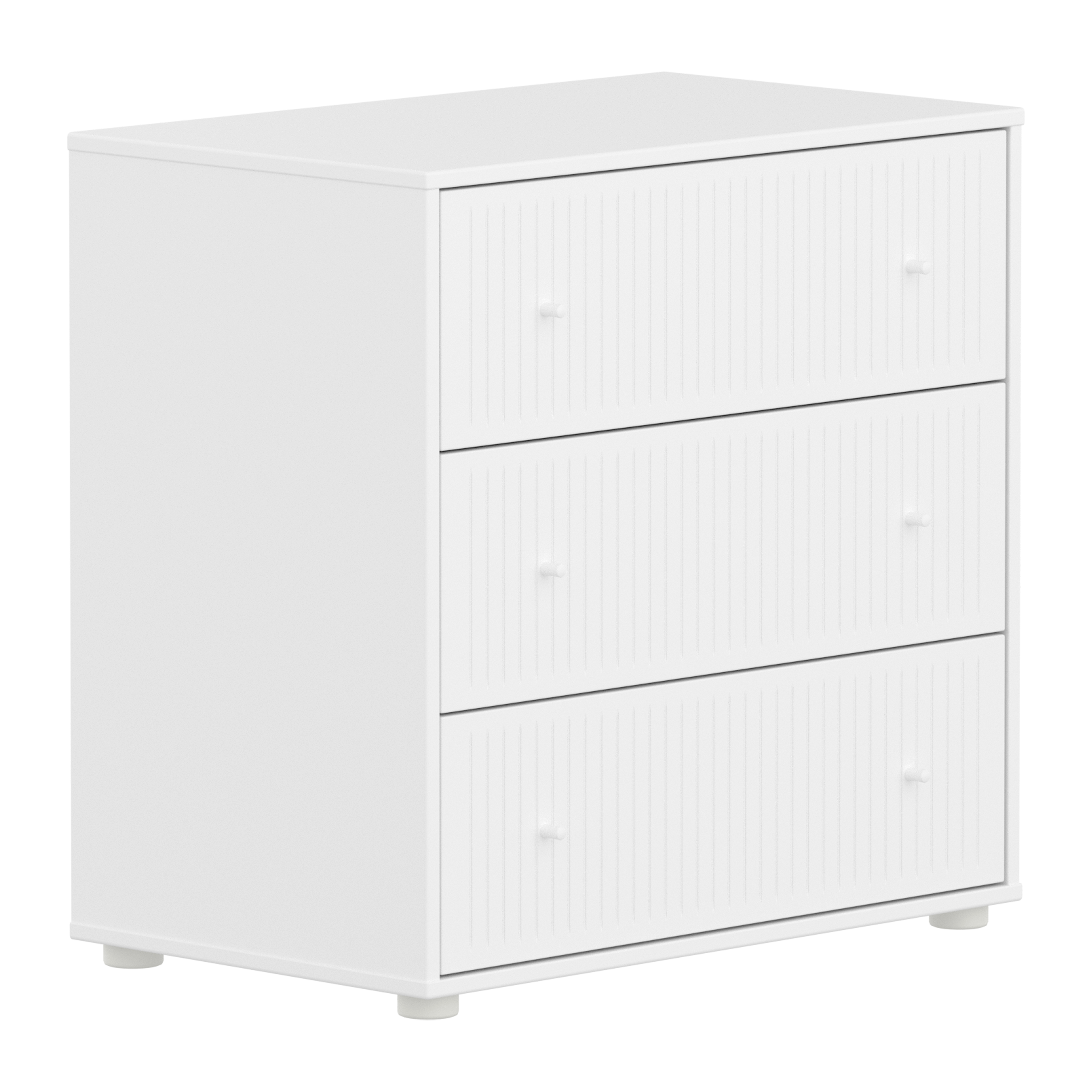 Flexa Saga Kommode 74x75 5x45 Hvid Riller Hvid Greb