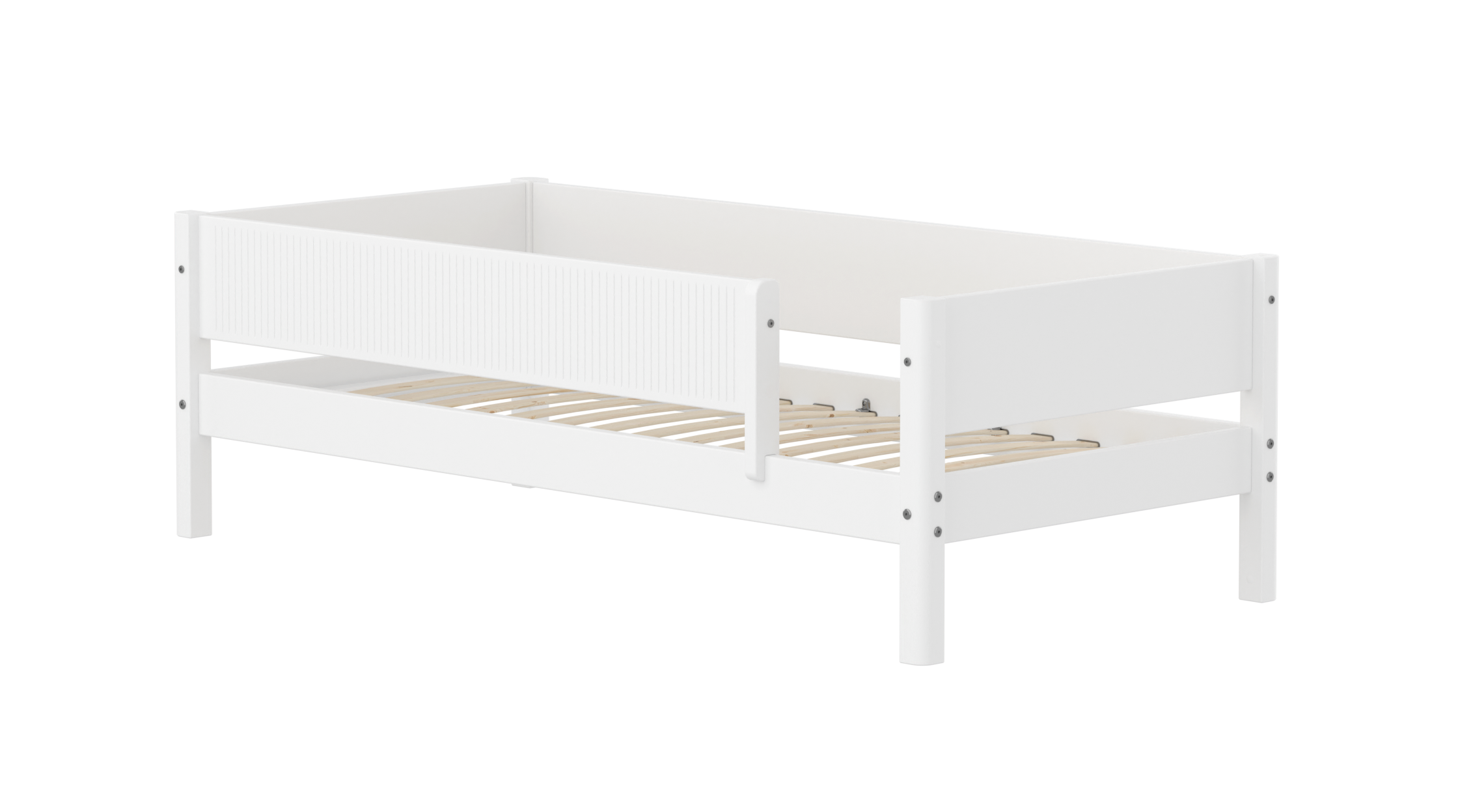 Flexa White Enkeltseng 90x200 Cm    Grooves Sengehest Hvid