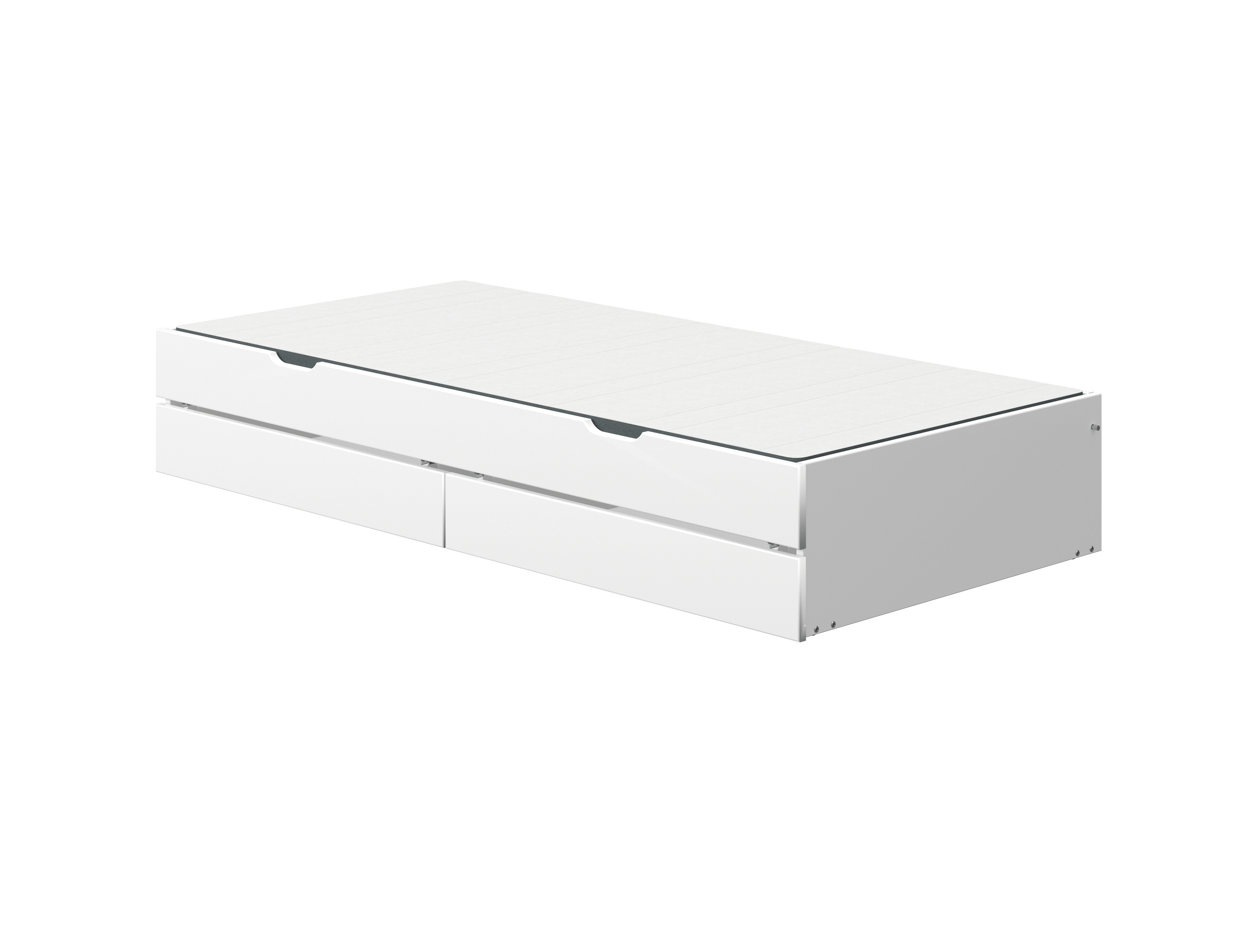 Flexa White Nor Udtræksseng Og To Skuffer Til Enkeltseng  90x200 Cm Hvid