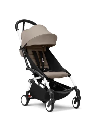 Yoyoâ  Klapvogn Taupe På Hvidt Stel