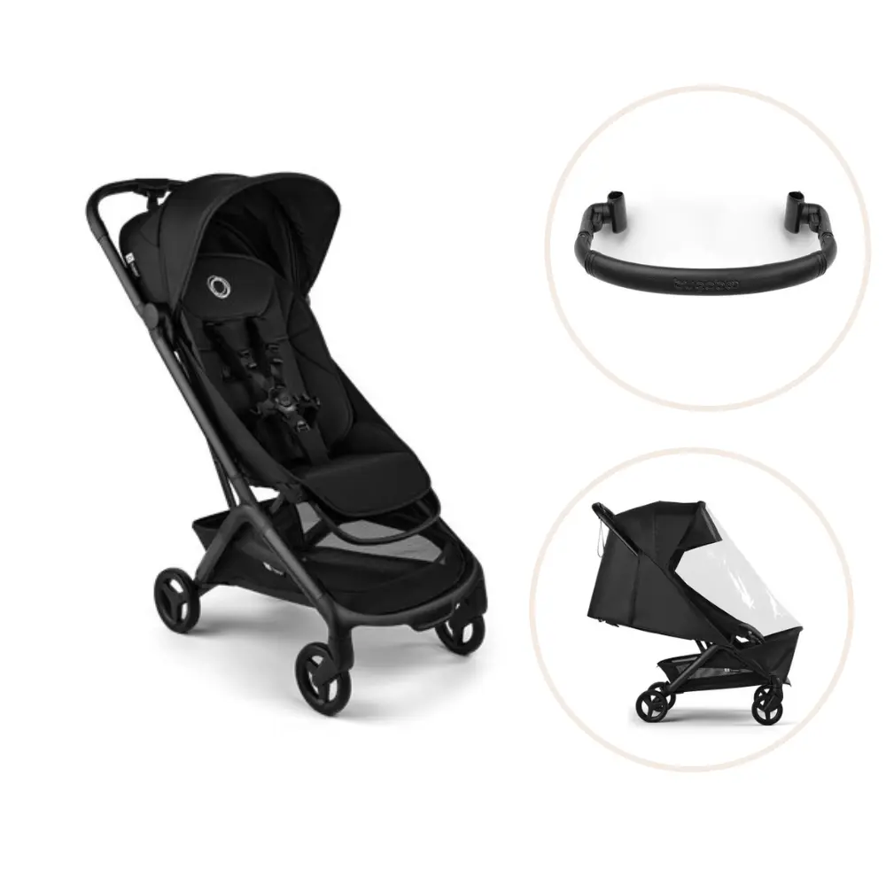 Bugaboo Butterfly Klapvogn Inkl Bøjle Og Regnslag Black Heritage Black