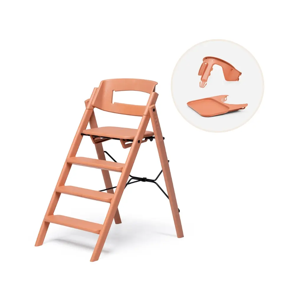 Klapp Højstol Genbrugsplast Inkl  Bøjle Og Bakke Terracotta Pink