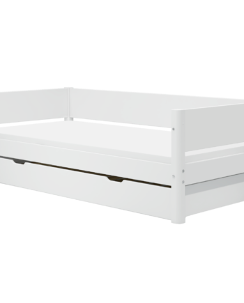 Flexa White Enkeltseng 90x200 Cm    Baggavl Incl  Udtræksseng Hvid Eg
