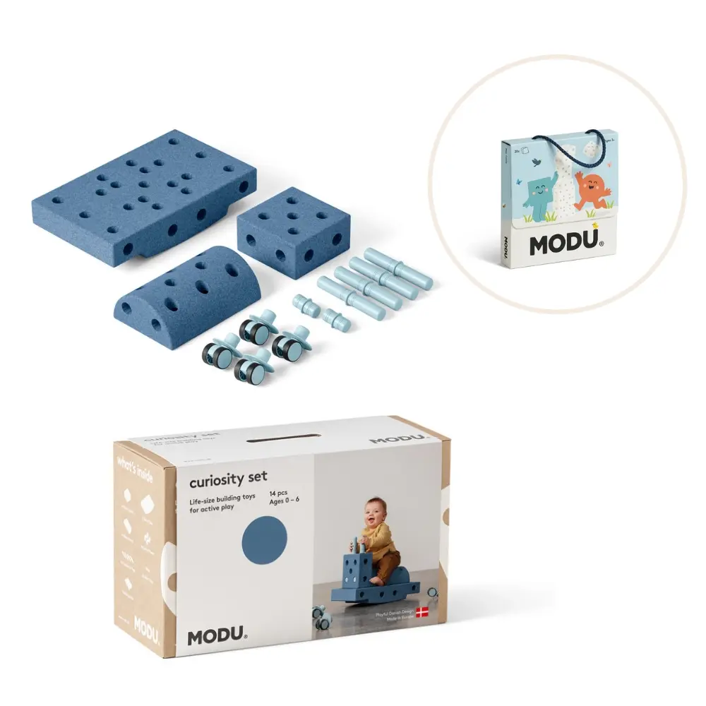 Modu Curiosity Sæt Inkl  Legekort Deep Blue Sky Blue
