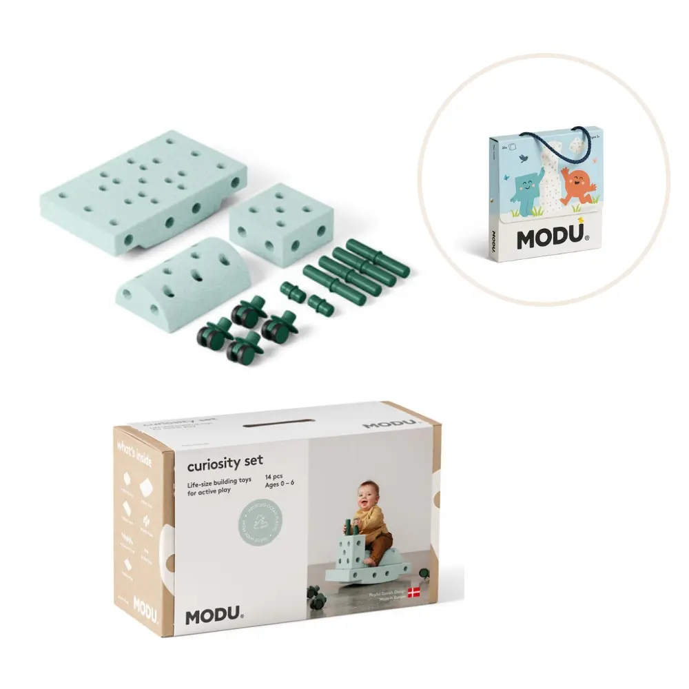 Modu Curiosity Sæt Inkl  Legekort Ocean Mint Forest Green