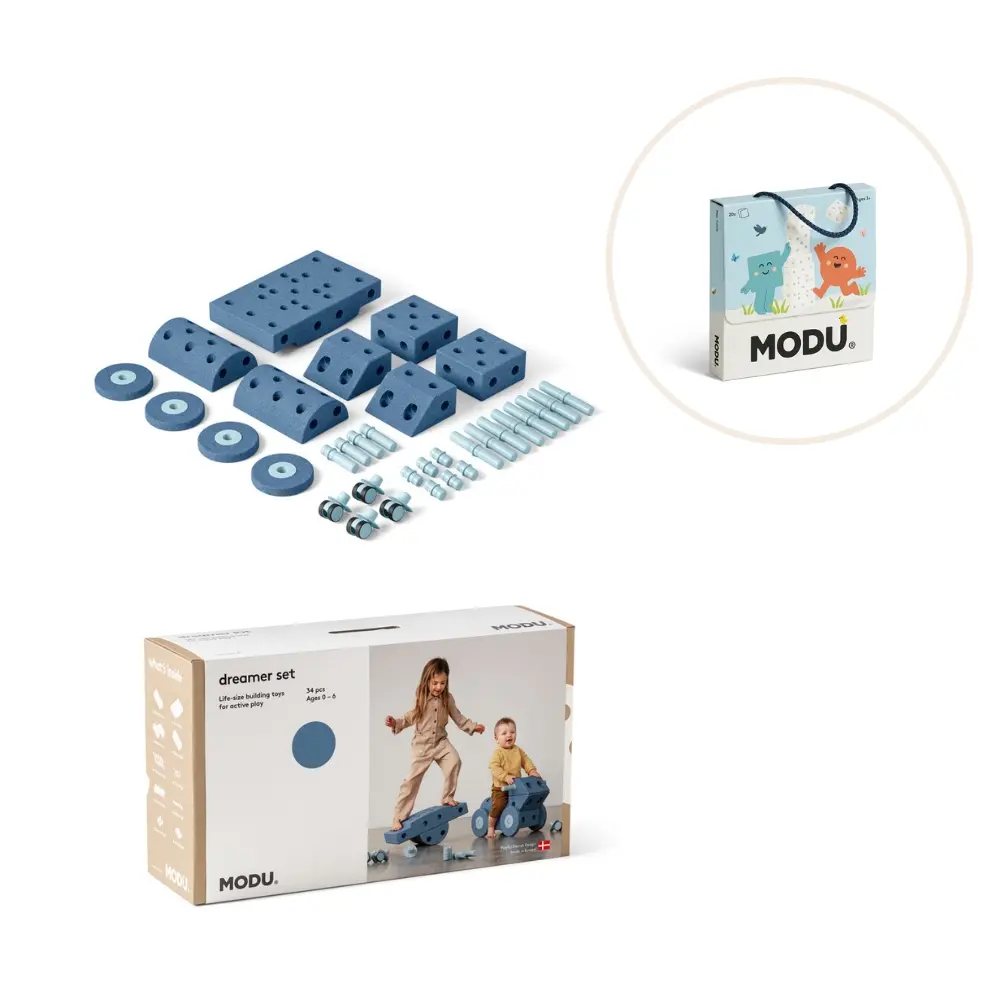 Modu Dreamer Sæt Inkl  Legekort Deep Blue Sky Blue
