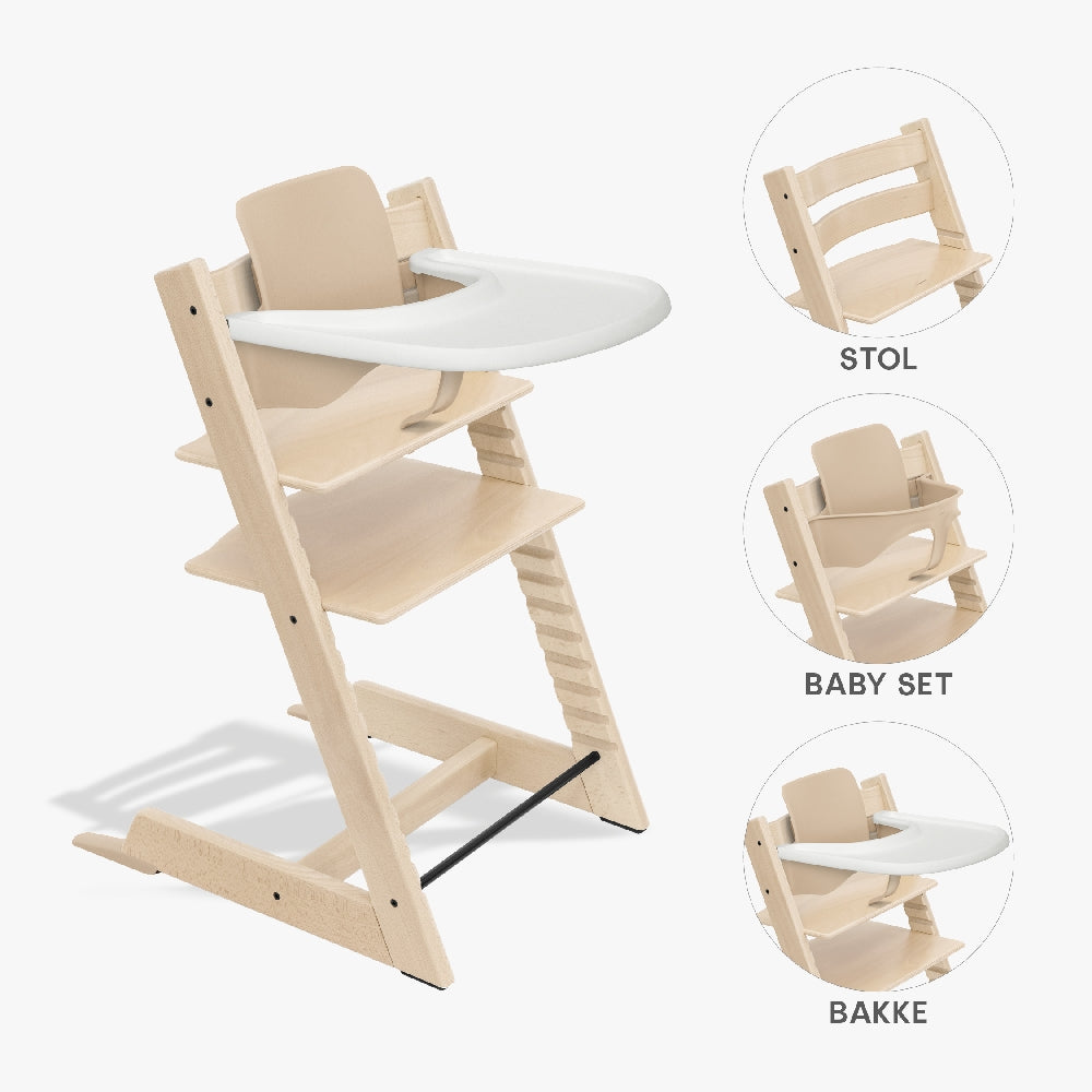 Stokke Tripp Trapp Bundle Højstol Babyset Og Tray Natur