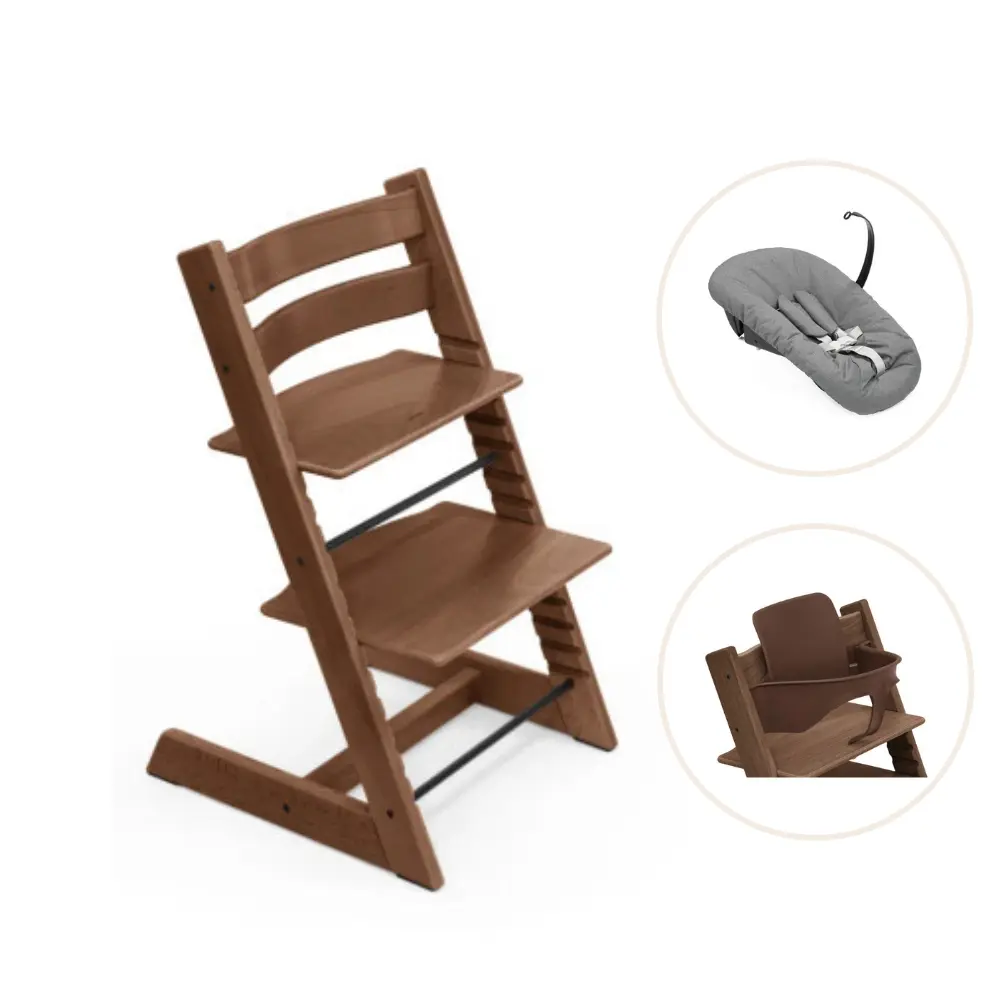 Tripp Trapp Højstol Bøg Inkl Newborn Sæt Og Babysæt Warm Brown