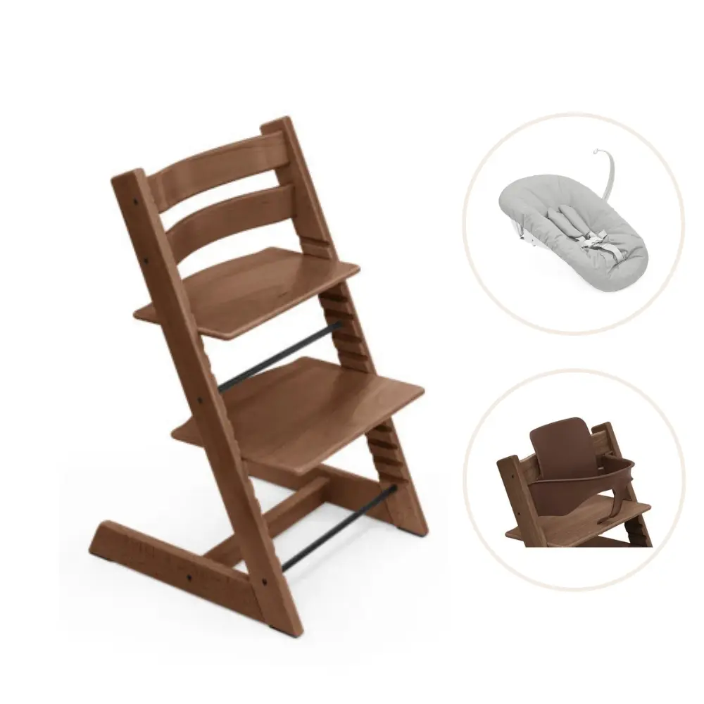 Tripp Trapp Højstol Bøg Inkl  Newborn Sæt Og Babysæt Warm Brown