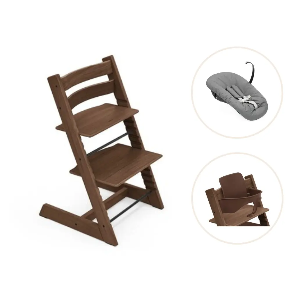 Tripp Trapp Højstol Eg Inkl  Newborn Sæt Og Babysæt Warm Brown