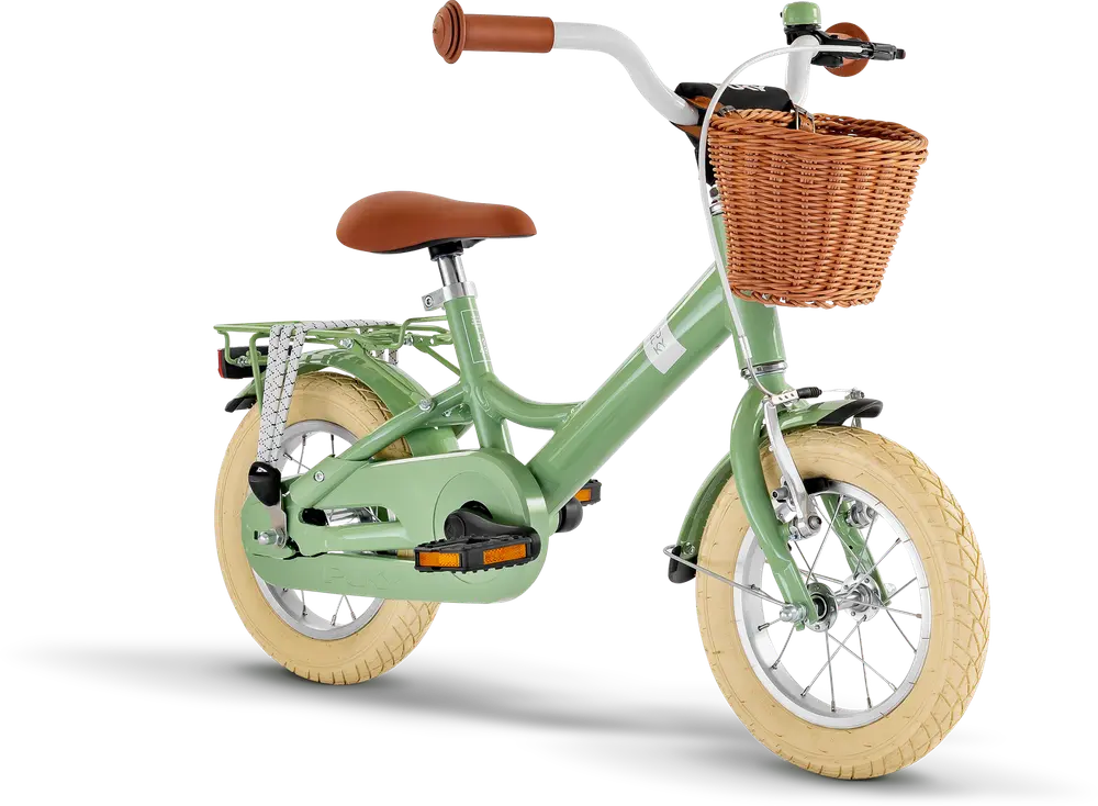Youke Classic 12 Alu Legecykel Med Kurv Retro Grøn