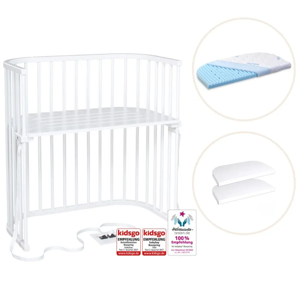 Babybay Side By Side Seng Boxspring Med Madras Og Lagen