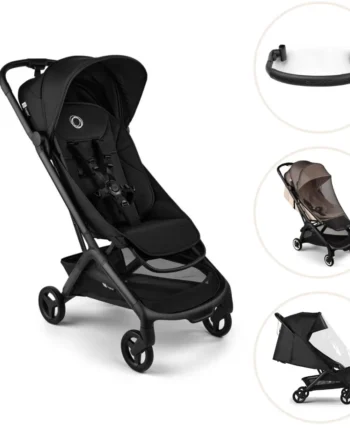 Bugaboo Butterfly   Klapvogn Med Bøjle  Myggenet Og Regnslag Black Heritage Black