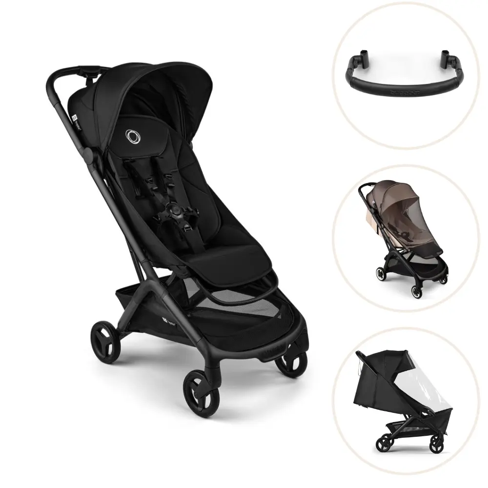 Bugaboo Butterfly Klapvogn Med Bøjle Myggenet Og Regnslag Black Heritage Black