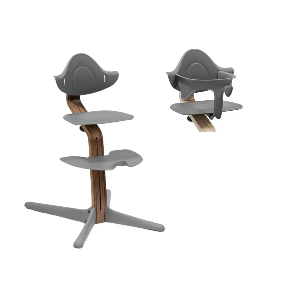 Højstol Eg Walnut Grey Inkl Babysæt