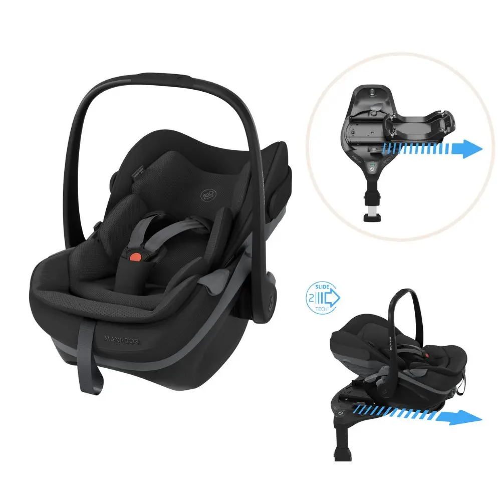 Maxi-cosi Pebble Slide Pro Autostol Inkl Familyfix Slide Pro Base Onyx Black