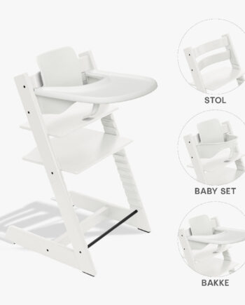 Stokke Tripp Trapp Bundle Højstol  Babyset Og Tray Hvid