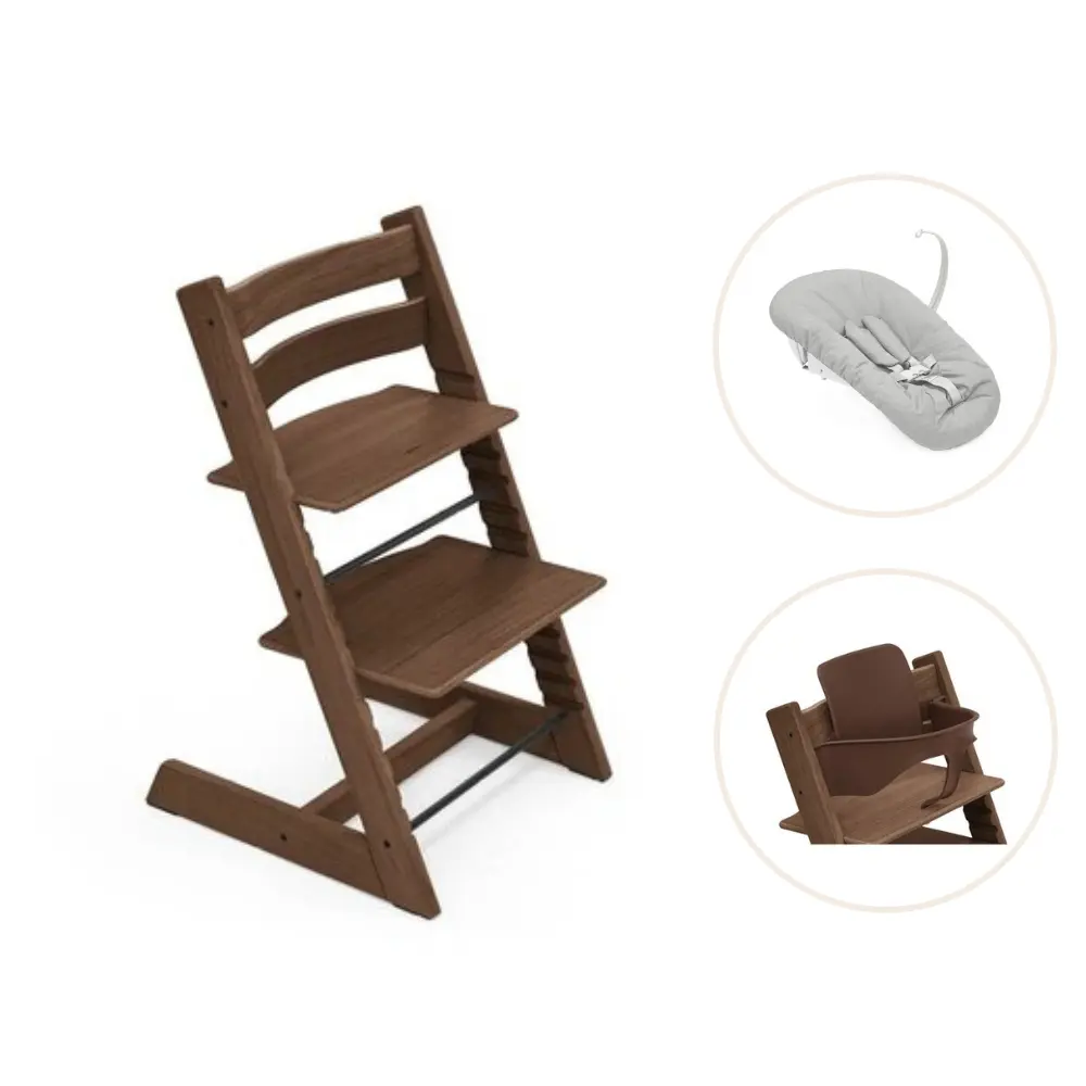 Tripp Trapp Højstol Eg Inkl  Newborn Sæt Og Babysæt Warm Brown