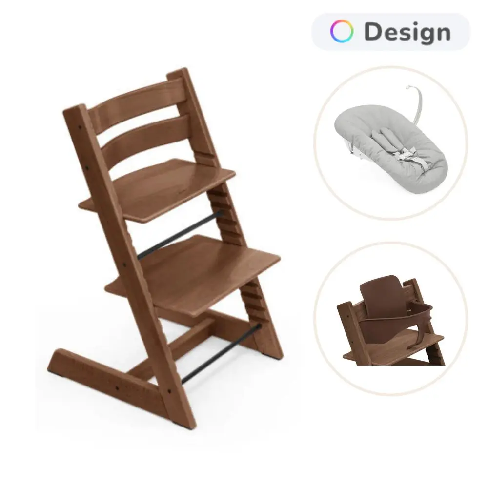 Tripp Trapp Højstol Bøg Inkl Newborn Sæt Og Babysæt Warm Brown